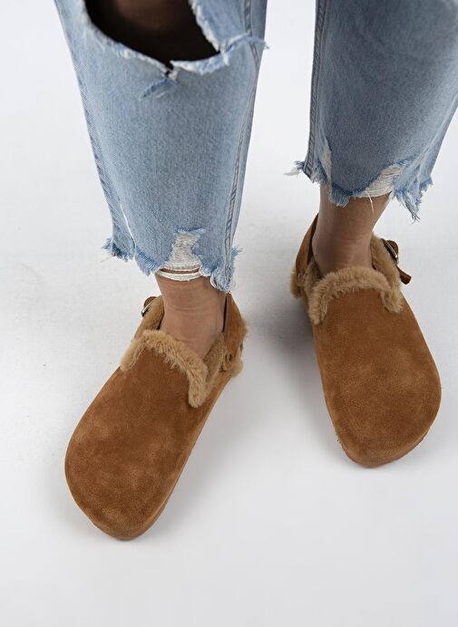 Manijero Taba Kadın Deri - Kürklü Sandalet MNJ.100.12 - Görsel 8