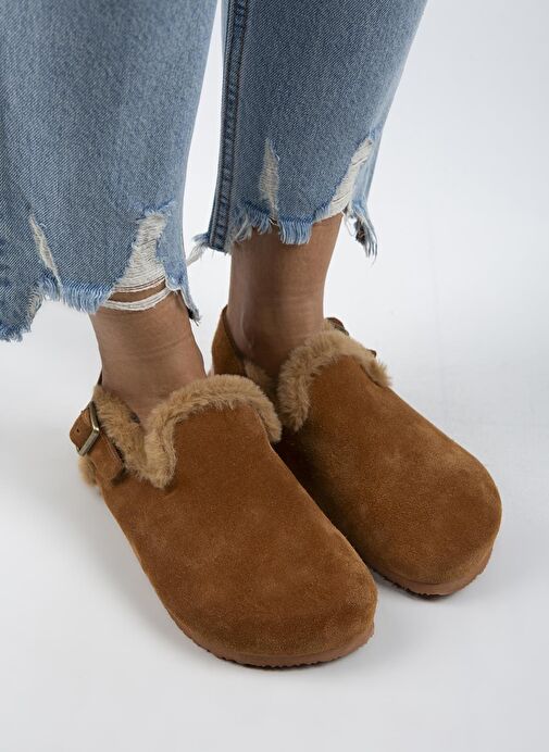 Manijero Taba Kadın Deri - Kürklü Sandalet MNJ.100.12 - Görsel 5