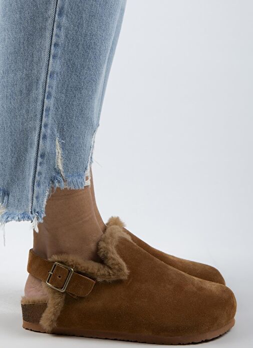 Manijero Taba Kadın Deri - Kürklü Sandalet MNJ.100.12 - Görsel 6