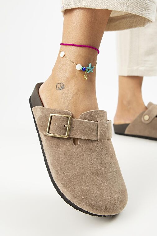 Manijero Vizon Kadın Süet Terlik MNJ.119.01 - Görsel 5