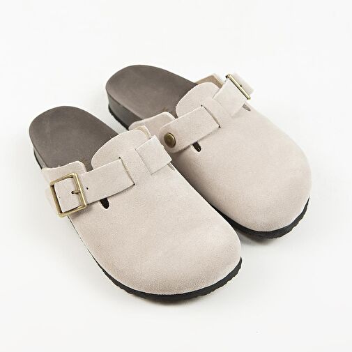 Manijero Bej Kadın Süet Terlik MNJ.119.02 - Görsel 4