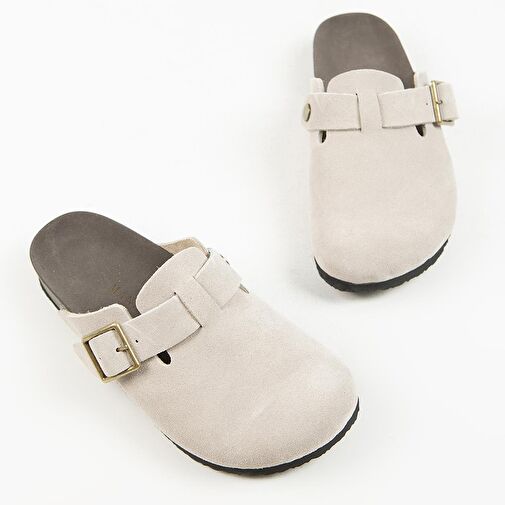 Manijero Bej Kadın Süet Terlik MNJ.119.02 - Görsel 5