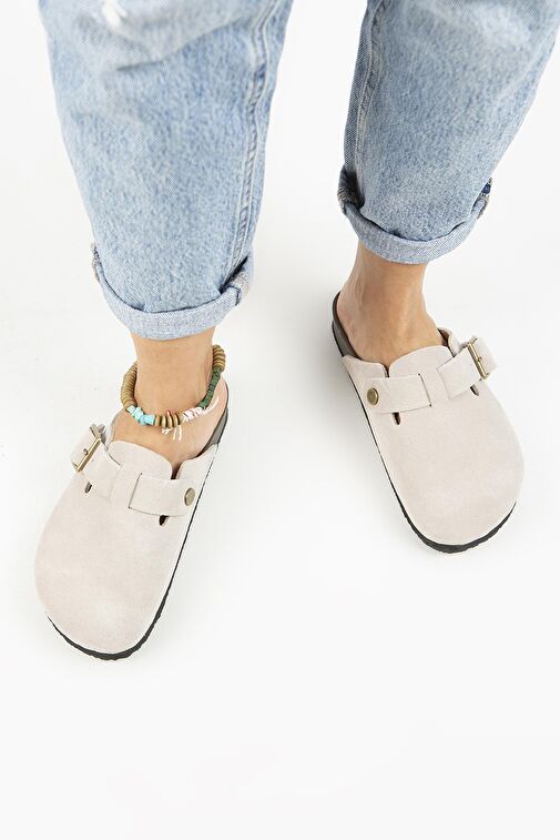 Manijero Bej Kadın Süet Terlik MNJ.119.02 - Görsel 9