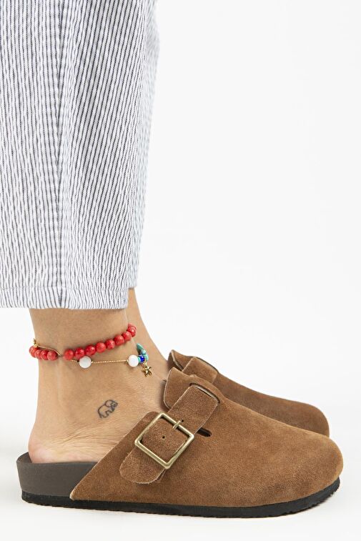 Manijero Taba Kadın Süet Terlik MNJ.119.04 - Görsel 2