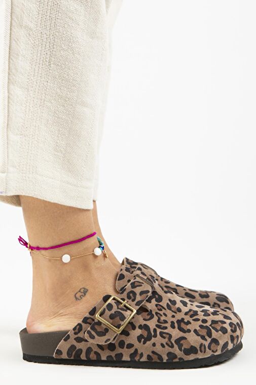 Manijero Kahverengi Kadın Deri Terlik MNJ.120.01 - Görsel 2