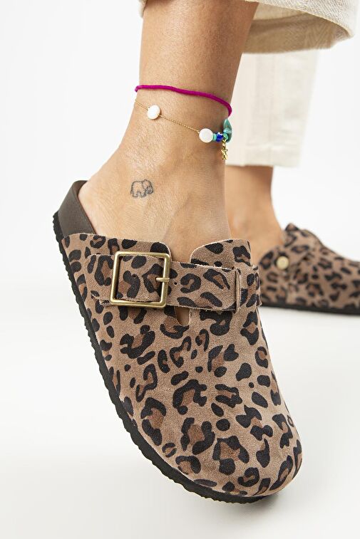 Manijero Kahverengi Kadın Deri Terlik MNJ.120.01 - Görsel 4