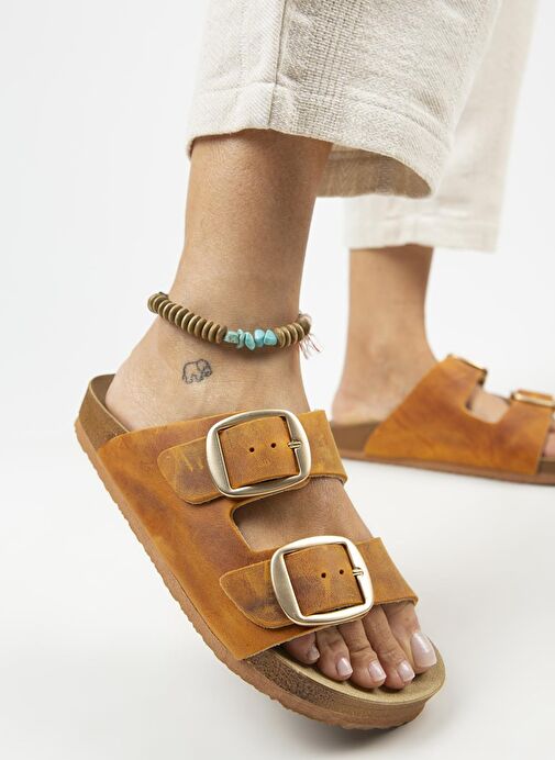 Manijero Taba Kadın Deri Terlik MNJ.121.01 - Görsel 5