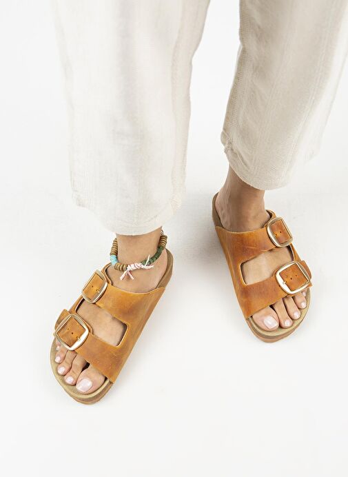 Manijero Taba Kadın Deri Terlik MNJ.121.01 - Görsel 7