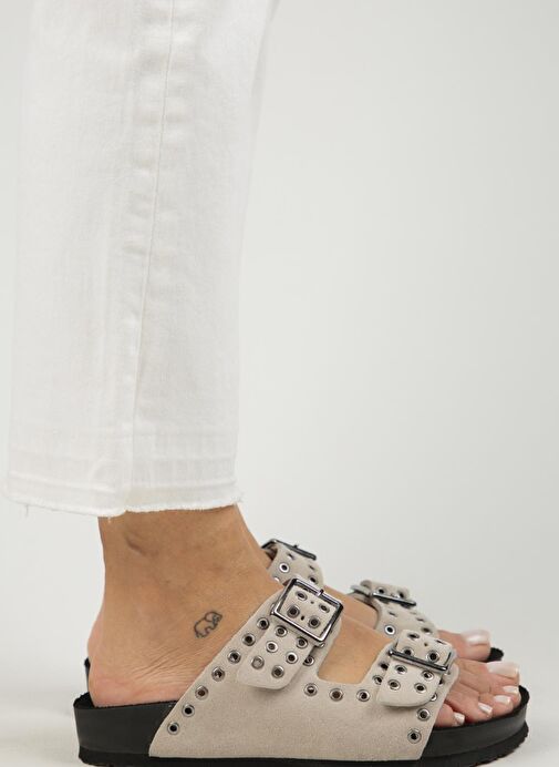 Manijero Bej Kadın Süet Terlik MNJ.123.01 - Görsel 3