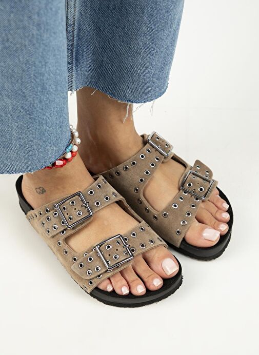 Manijero Vizon Kadın Süet Terlik MNJ.123.03 - Görsel 2