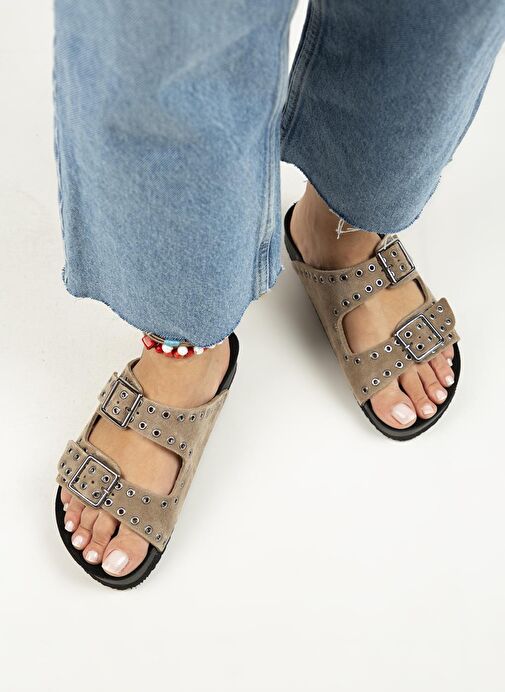 Manijero Vizon Kadın Süet Terlik MNJ.123.03 - Görsel 8