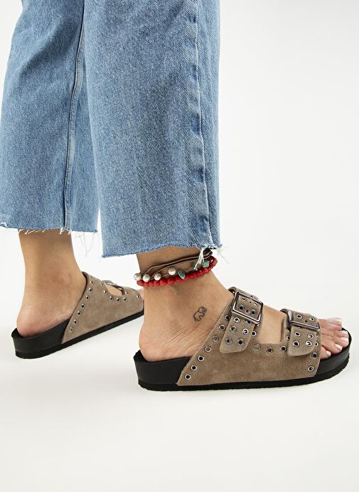 Manijero Vizon Kadın Süet Terlik MNJ.123.03 - Görsel 6