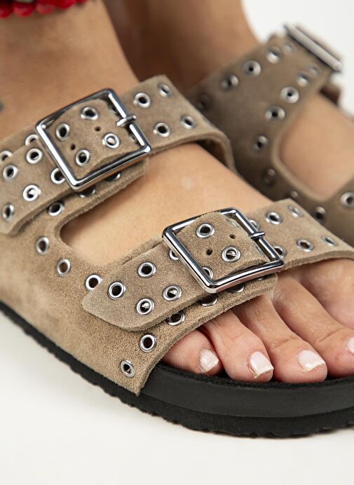 Manijero Vizon Kadın Süet Terlik MNJ.123.03 - Görsel 4