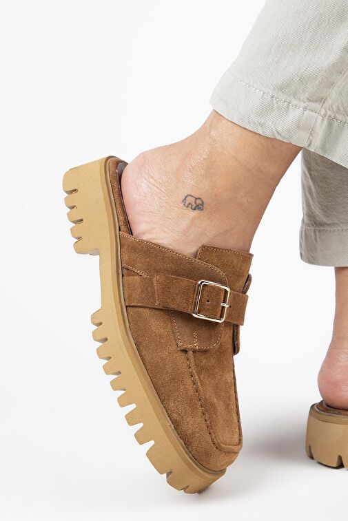 Manijero Taba Kadın Süet Terlik MNJ.126.02 - Görsel 2