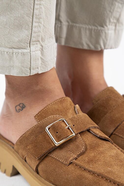 Manijero Taba Kadın Süet Terlik MNJ.126.02 - Görsel 5