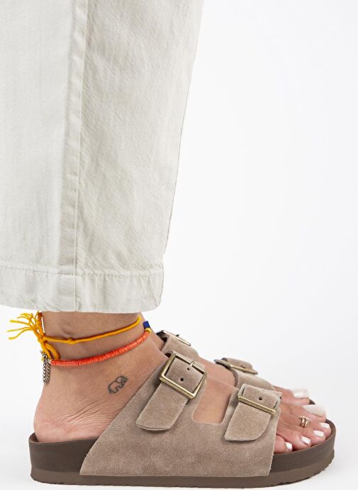 Manijero Vizon Kadın Deri Terlik MNJ.124.01 - Görsel 3