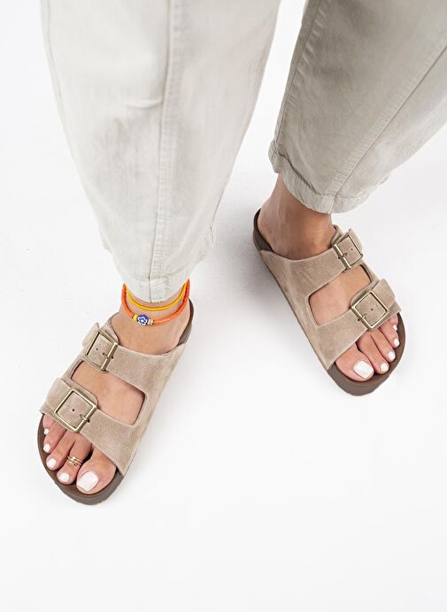 Manijero Vizon Kadın Deri Terlik MNJ.124.01 - Görsel 7