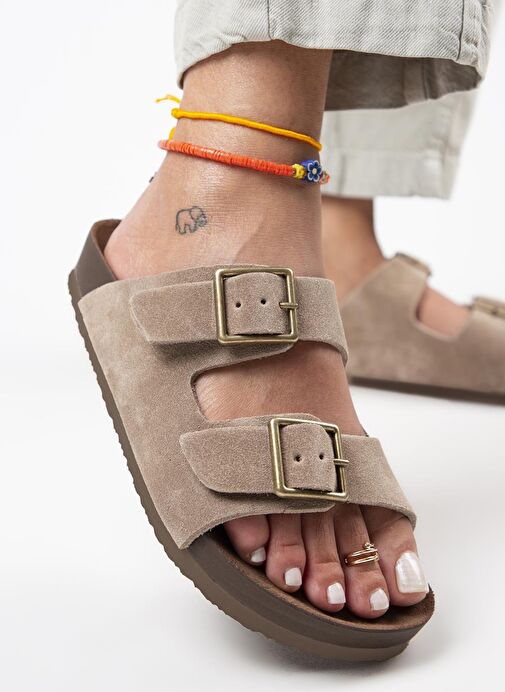 Manijero Vizon Kadın Deri Terlik MNJ.124.01 - Görsel 2