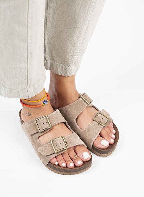 Manijero Vizon Kadın Deri Terlik MNJ.124.01 - Görsel 4