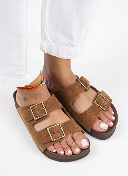 Manijero Taba Kadın Süet Terlik MNJ.124.02 - Görsel 3