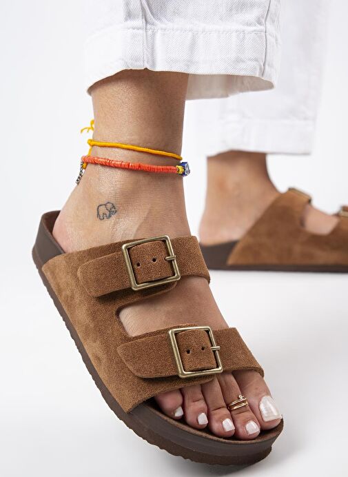 Manijero Taba Kadın Süet Terlik MNJ.124.02 - Görsel 6