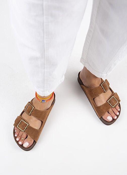 Manijero Taba Kadın Süet Terlik MNJ.124.02 - Görsel 8