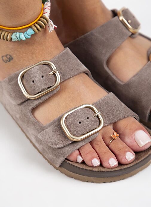 Manijero Vizon Kadın Süet Terlik MNJ.127.02 - Görsel 5