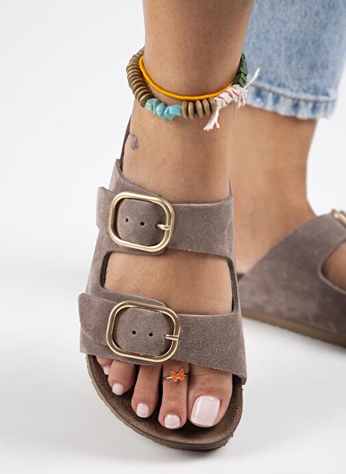 Manijero Vizon Kadın Süet Terlik MNJ.127.02 - Görsel 6