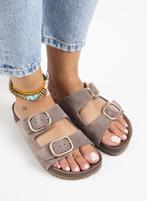 Manijero Vizon Kadın Süet Terlik MNJ.127.02 - Görsel 4