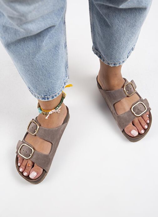 Manijero Vizon Kadın Süet Terlik MNJ.127.02 - Görsel 8