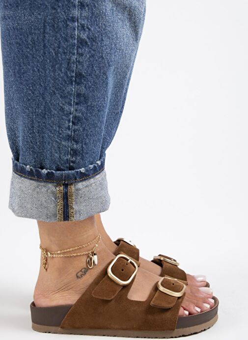 Manijero Taba Kadın Süet Terlik MNJ.127.03 - Görsel 2