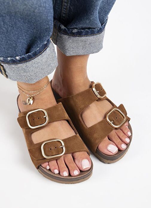 Manijero Taba Kadın Süet Terlik MNJ.127.03 - Görsel 3