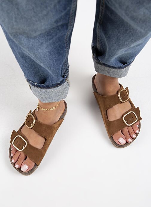 Manijero Taba Kadın Süet Terlik MNJ.127.03 - Görsel 8