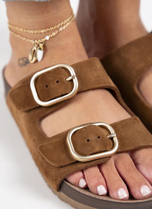 Manijero Taba Kadın Süet Terlik MNJ.127.03 - Görsel 4