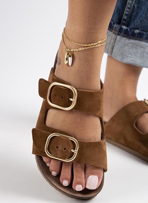 Manijero Taba Kadın Süet Terlik MNJ.127.03 - Görsel 5