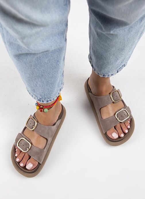 Manijero Vizon Kadın Deri Terlik MNJ.129.02 - Görsel 8