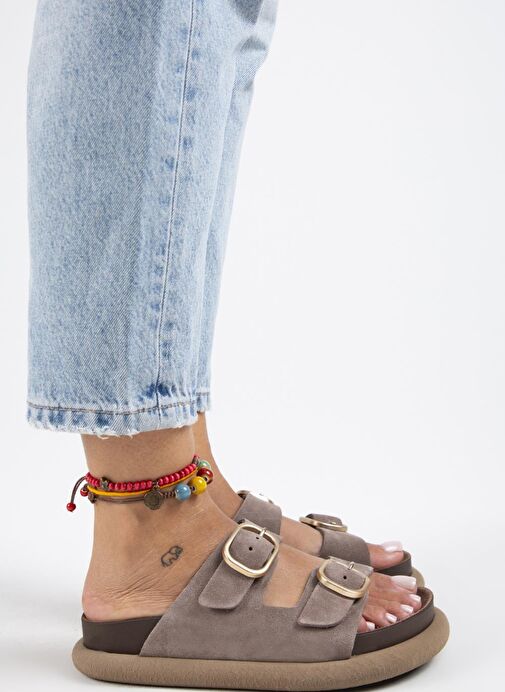 Manijero Vizon Kadın Deri Terlik MNJ.129.02 - Görsel 2