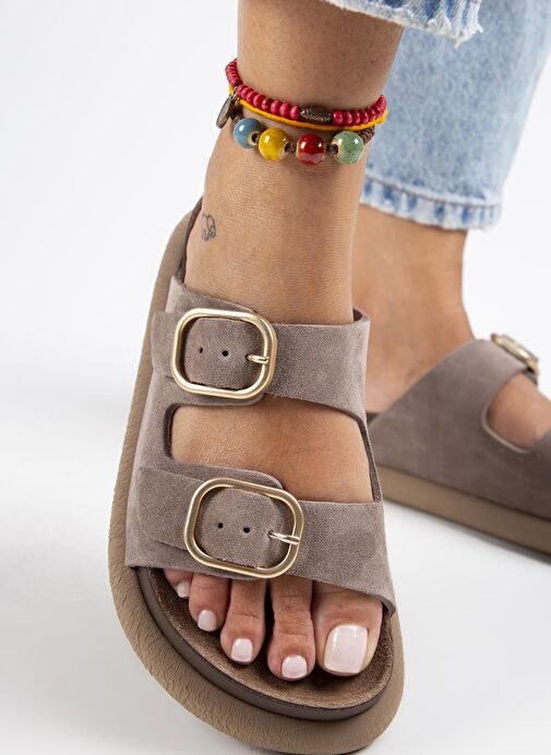 Manijero Vizon Kadın Deri Terlik MNJ.129.02 - Görsel 5