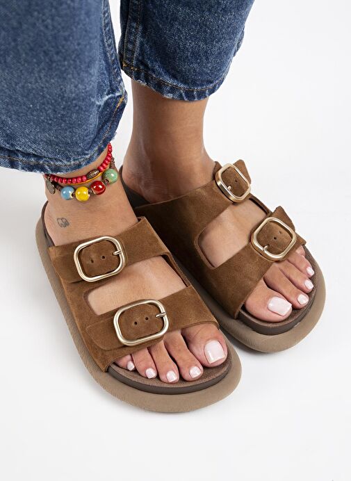 Manijero Taba Kadın Süet Terlik MNJ.129.03 - Görsel 3