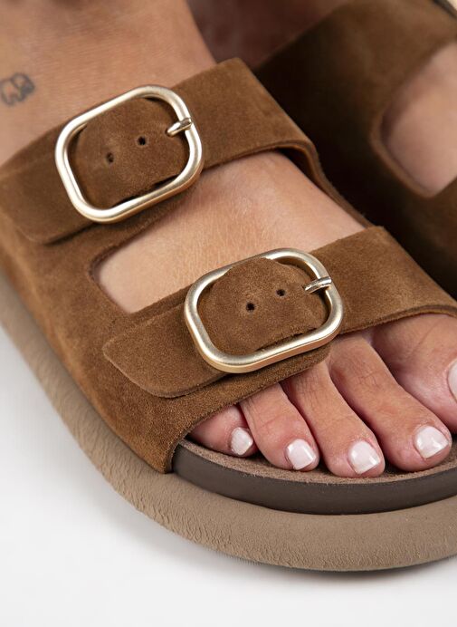 Manijero Taba Kadın Süet Terlik MNJ.129.03 - Görsel 4