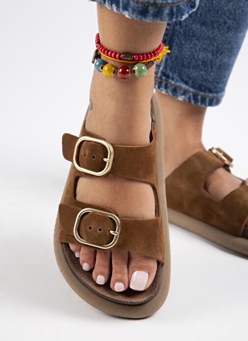 Manijero Taba Kadın Süet Terlik MNJ.129.03 - Görsel 5