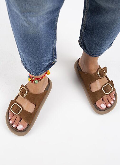 Manijero Taba Kadın Süet Terlik MNJ.129.03 - Görsel 8