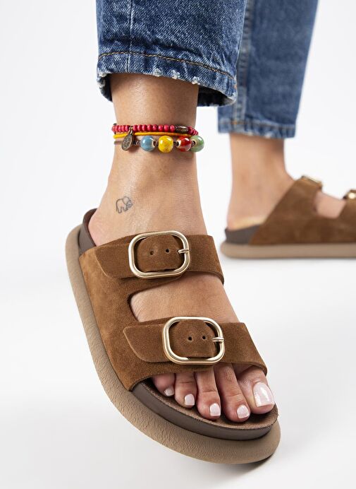 Manijero Taba Kadın Süet Terlik MNJ.129.03 - Görsel 6