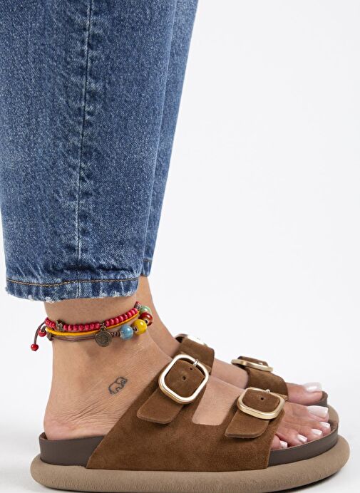 Manijero Taba Kadın Süet Terlik MNJ.129.03 - Görsel 2