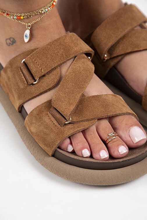 Manijero Taba Kadın Süet Terlik MNJ.131.03 - Görsel 5