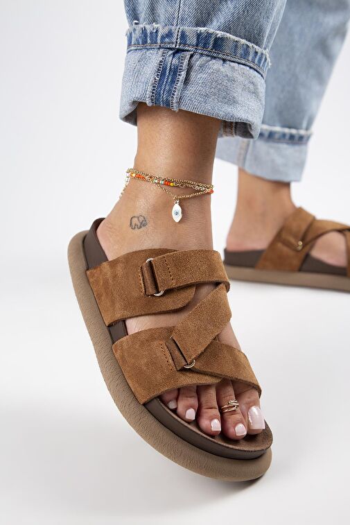 Manijero Taba Kadın Süet Terlik MNJ.131.03 - Görsel 6