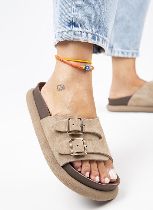 Manijero Vizon Kadın Süet Terlik MNJ.132.02 - Görsel 2