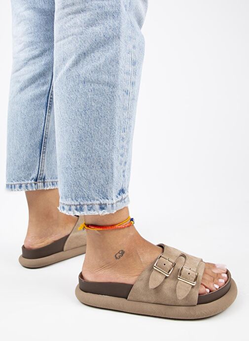 Manijero Vizon Kadın Süet Terlik MNJ.132.02 - Görsel 7