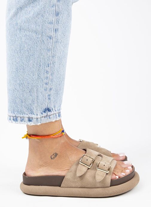 Manijero Vizon Kadın Süet Terlik MNJ.132.02 - Görsel 3