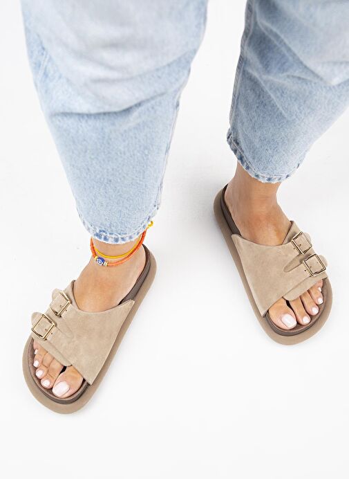 Manijero Vizon Kadın Süet Terlik MNJ.132.02 - Görsel 8